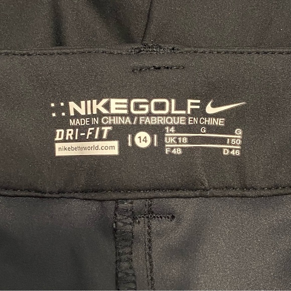 Women's Nike Golf Dri-Fit Black Cropped Capri Pants 14 Athletic Outdoor Sport - Picture 6 of 7
